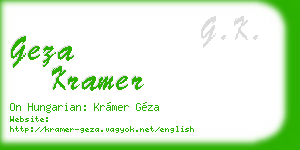 geza kramer business card